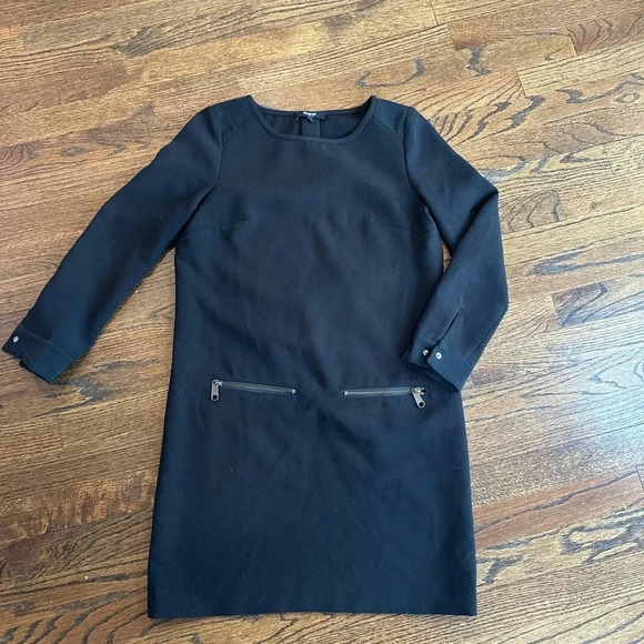 Madewell Black Zipp Pocket Shift Dress Size XS -Bloggers favorite B0855 - Picture 2 of 10